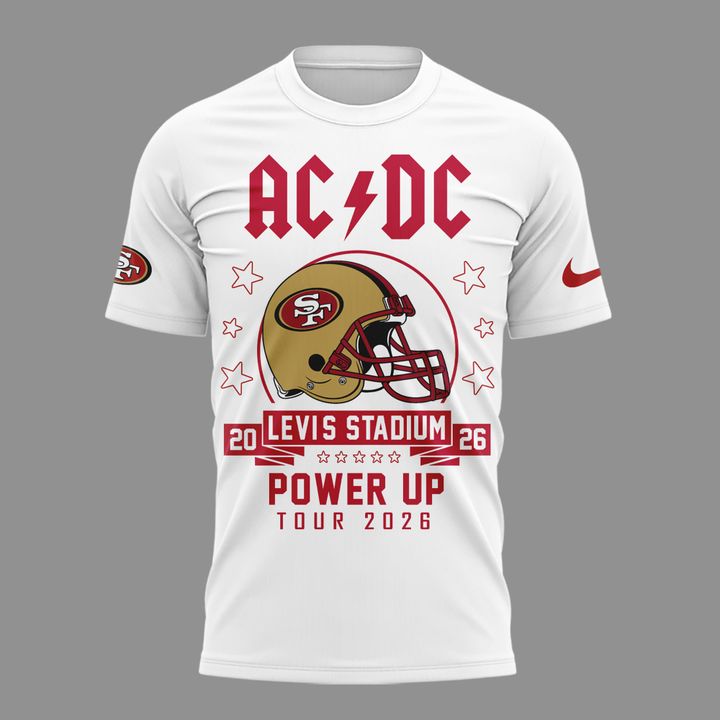 01.16. White Shirt AC/DC x San Francisco 49ers - Power Up Tour 2026 T-Shirt