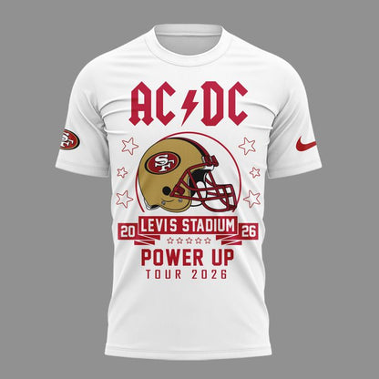 01.16. White Shirt AC/DC x San Francisco 49ers - Power Up Tour 2026 T-Shirt