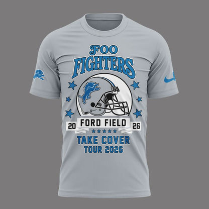 02.20. Special Foo Fighters x Detroit Lions - TAKE COVER TOUR 2026 T-Shirt
