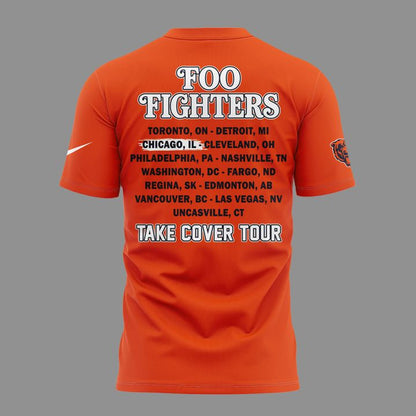 13.10. Orange Shirt Foo Fighters x Chicago Bears - Take Cover Tour 2026 T-Shirt