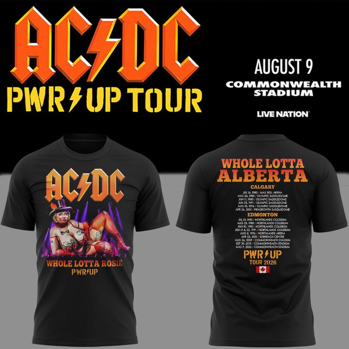 01. New Shirt AC/DC - Exclusive Edmonton Event Shirt - Power Up Tour 2026 T-Shirt