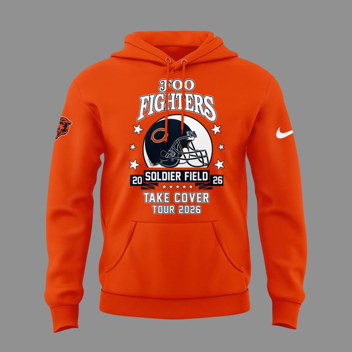 13.20. Orange Hoodie Chicago Bears x Foo Fighters - Take Cover Tour 2026 Hoodie
