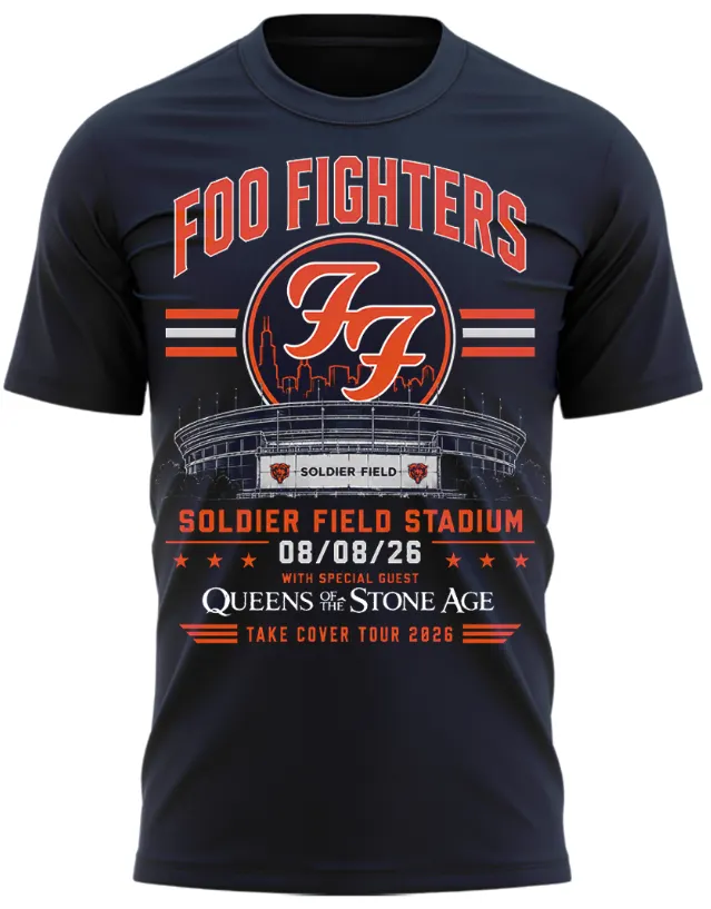 01.19. New Shirt Foo Fighters x Soldier Field - Take Cover Tour 2026 T-Shirt