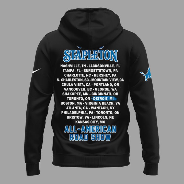 16. New Blue Hoodie Chris Stapleton x Detroit Lions - All American Road Show Hoodie
