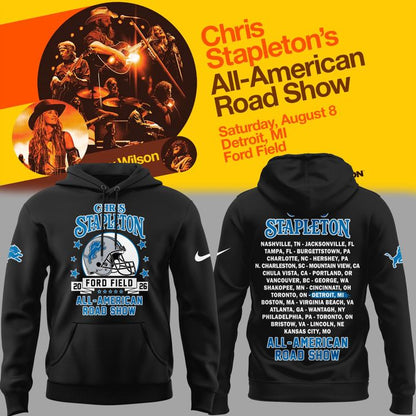 16. New Blue Hoodie Chris Stapleton x Detroit Lions - All American Road Show Hoodie