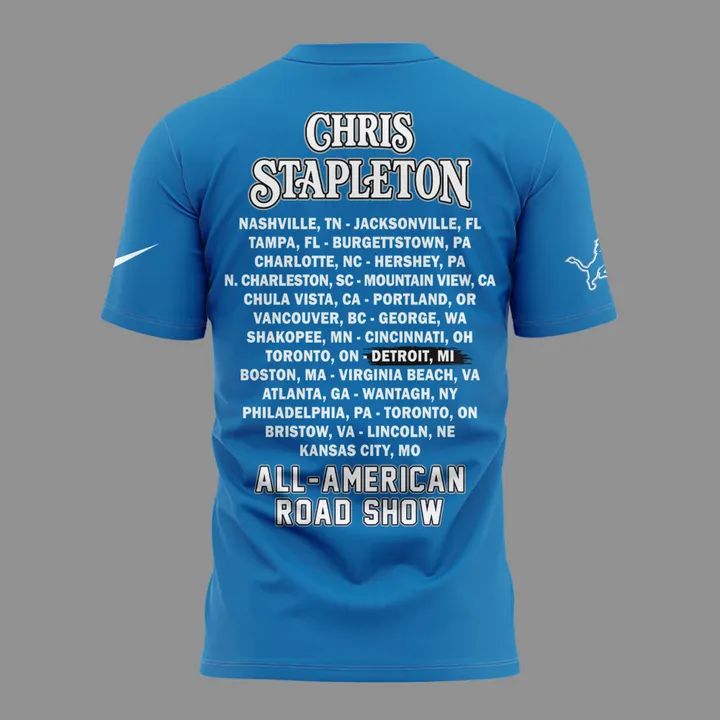 5. Chris Stapleton Show Tshirt- Detroit, MI - 08/08/2026