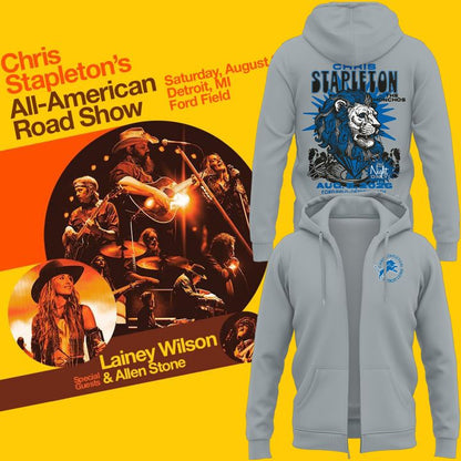 Limited Edition Chris Stapleton x Detroit Lions Event Zip-Hoodie Gray
