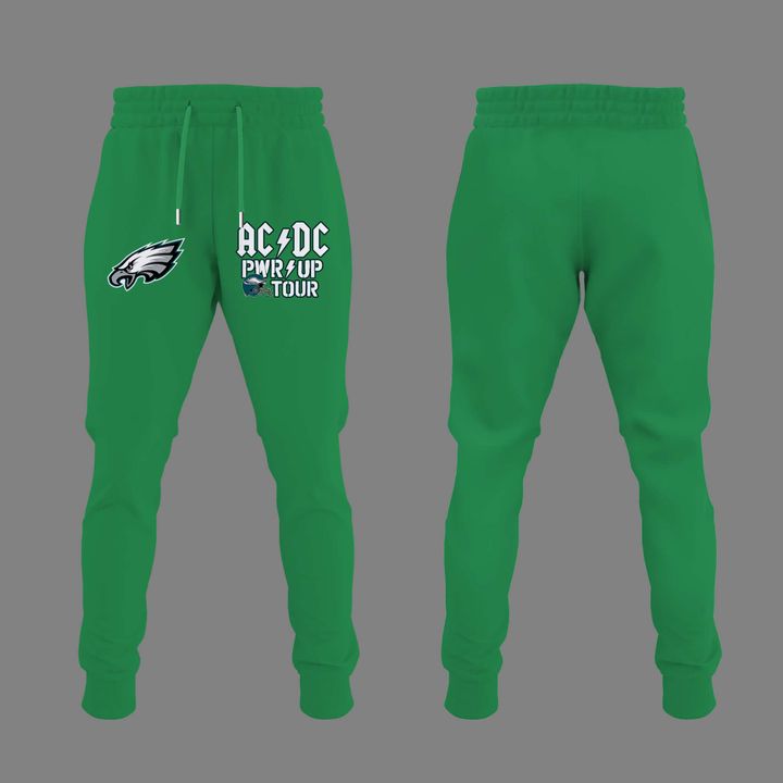 Green Hoodie AC/DC x Philadelphia Eagles - POWER UP TOUR 2026 Hoodie