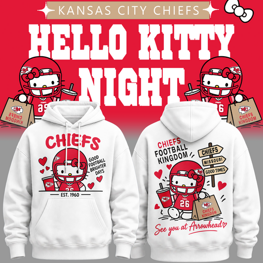 Limited Edition Kansas City Chiefs x Hello Kitty Hoodie 2026