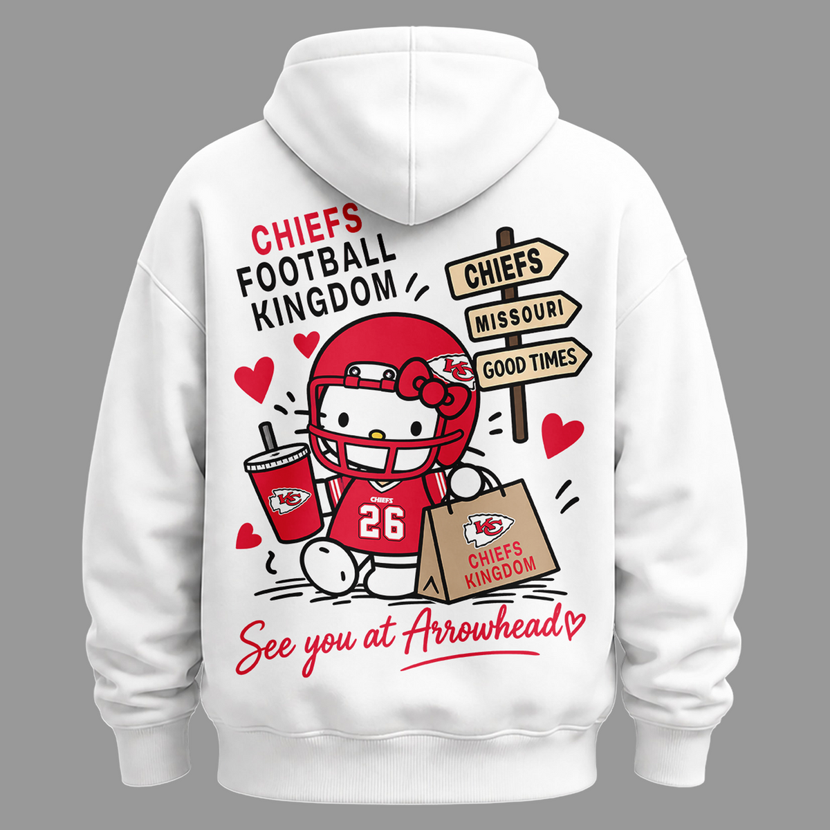 Limited Edition Kansas City Chiefs x Hello Kitty Hoodie 2026