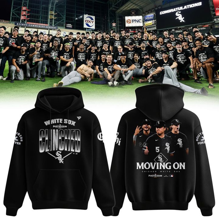 Men's Chicago White Sox Clinched Postseason Hoodie - Moving On Playoffs Hoodie Black