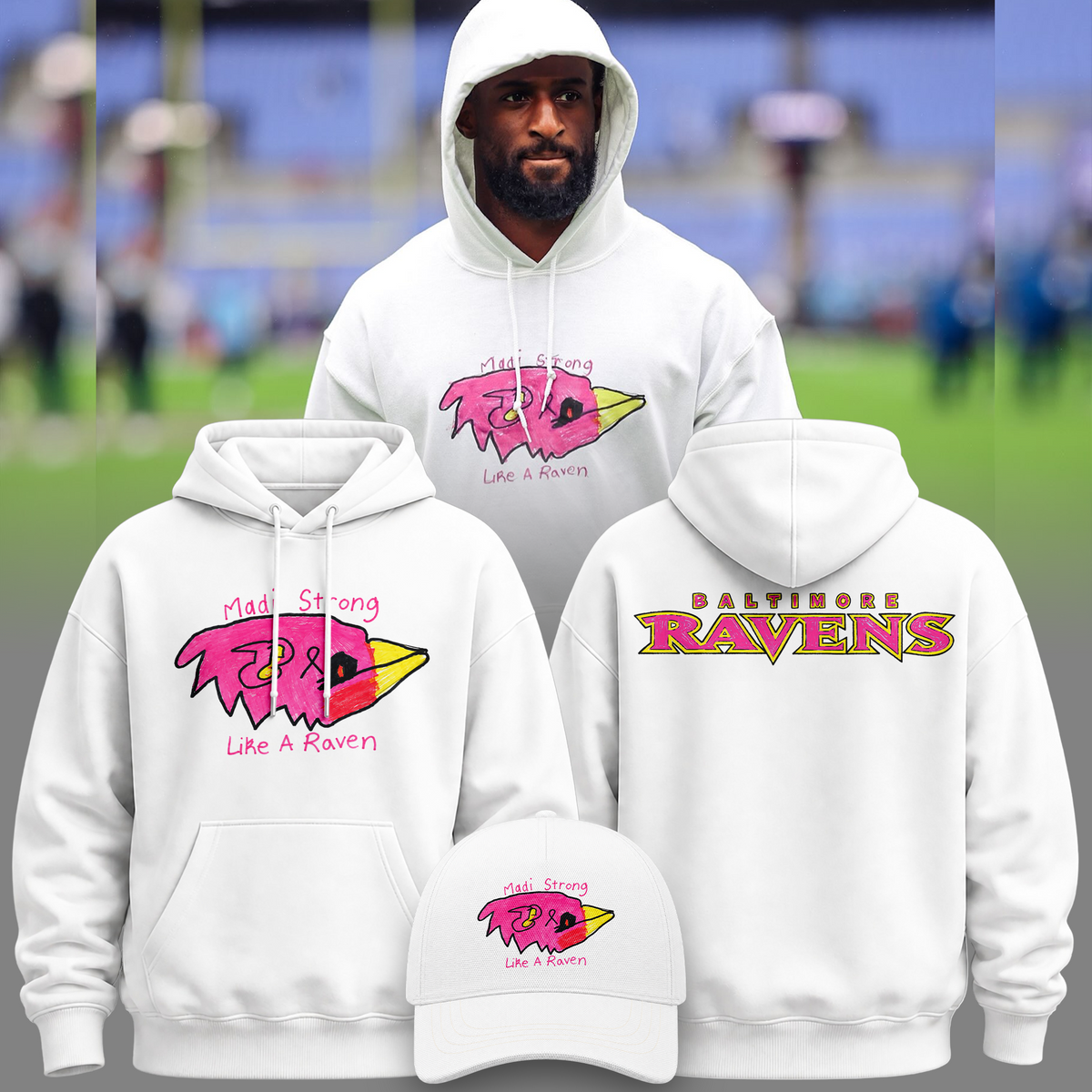 Limited Edition Baltimore Ravens Hoodie Designed By Young Heroes Battling Cancer