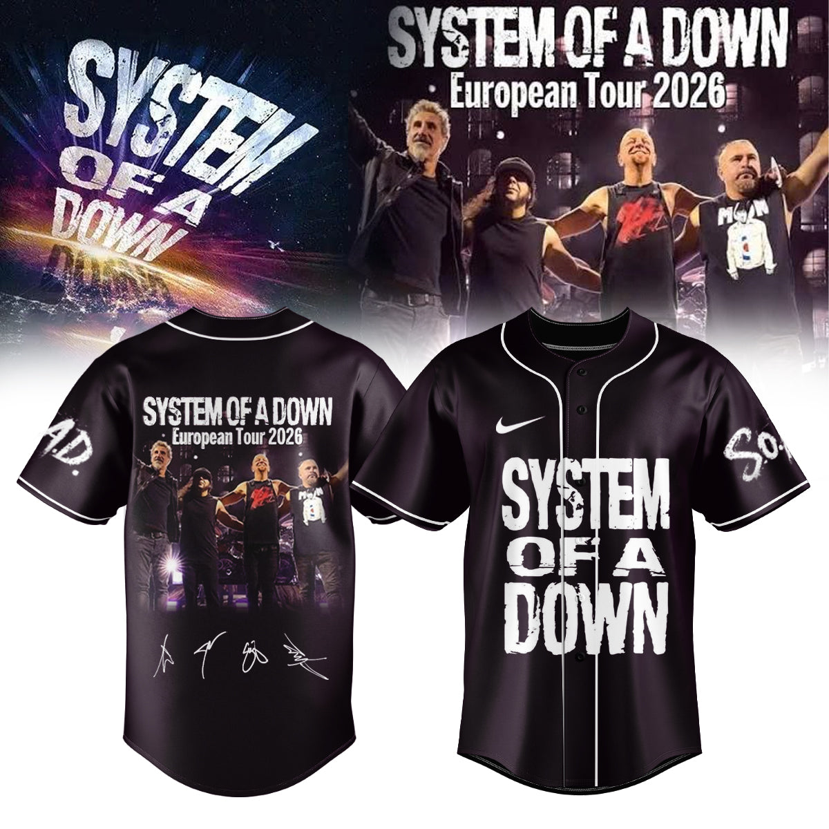 ,,.System Of A Down European Tour 2026 Limited Edition Signature – Jersey