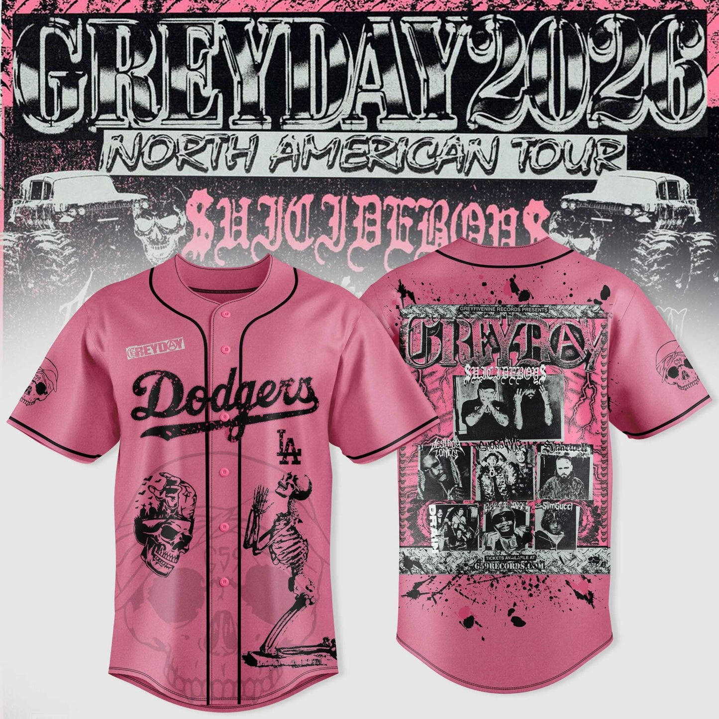 Grey Day 2026: The Official SUICIDEBOYS Heavyweight Jersey Baseball Full Team Collection