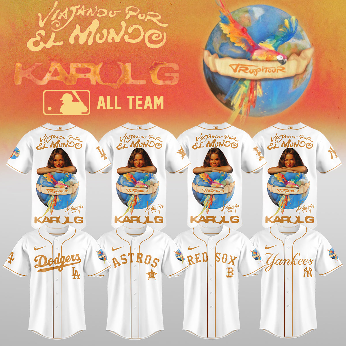 .Baseball x Karol G – Nos Vamos de Tour JERSEY(All Team)