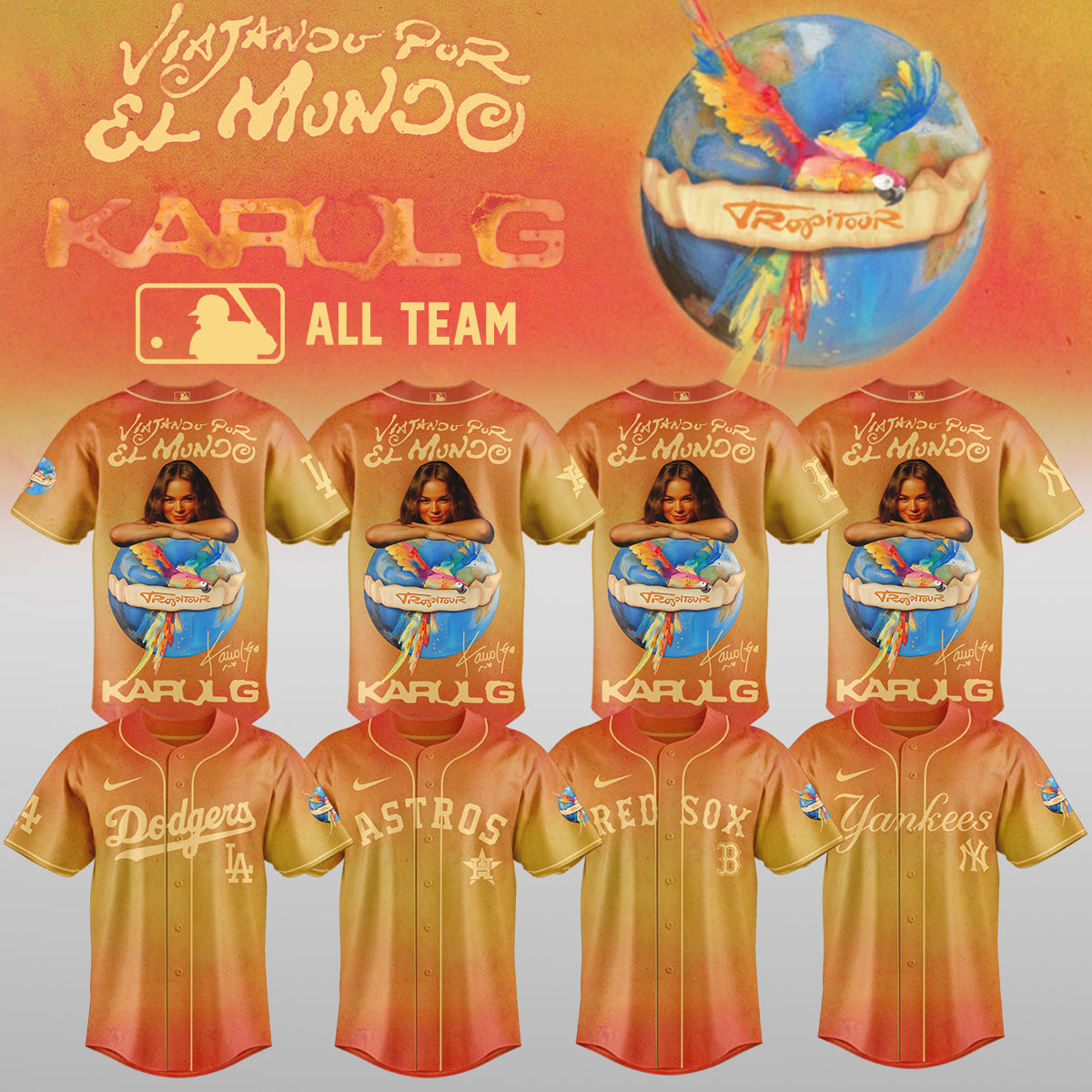 .Baseball x Karol G – Nos Vamos de Tour JERSEY(All Team)