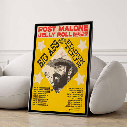 Post Malone Jelly Roll Carter Faith Bigxthaplug Big Ass Stadium Tour 2026 Poster - Portrait - Poster