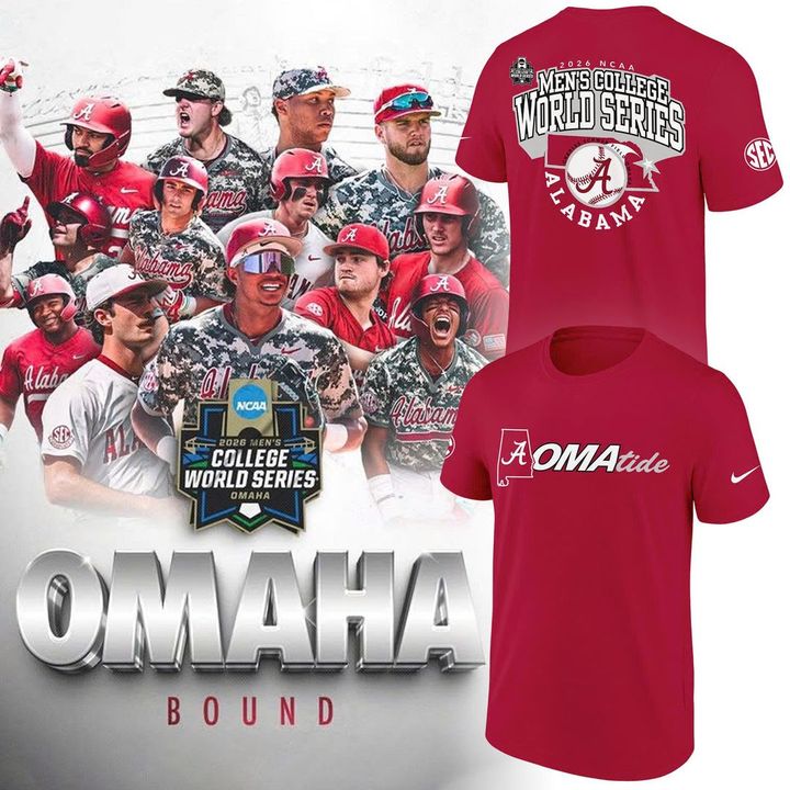 Exclusive Alabama Crimson Tide 2026 Baseball College World Series "OmaTide" T-Shirt