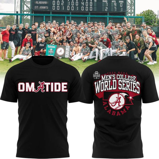 Limited edition Alabama Crimson Tide 2026 Baseball College World Series "OmaTide" T-Shirt Black