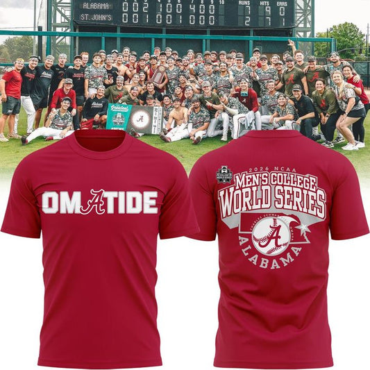 Limited edition Alabama Crimson Tide 2026 Baseball College World Series "OmaTide" T-Shirt Red (Copy)