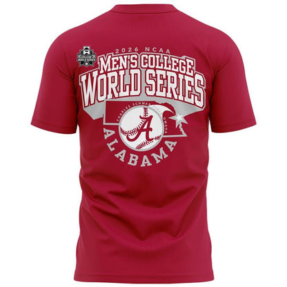 Limited edition Alabama Crimson Tide 2026 Baseball College World Series "OmaTide" T-Shirt Red (Copy)