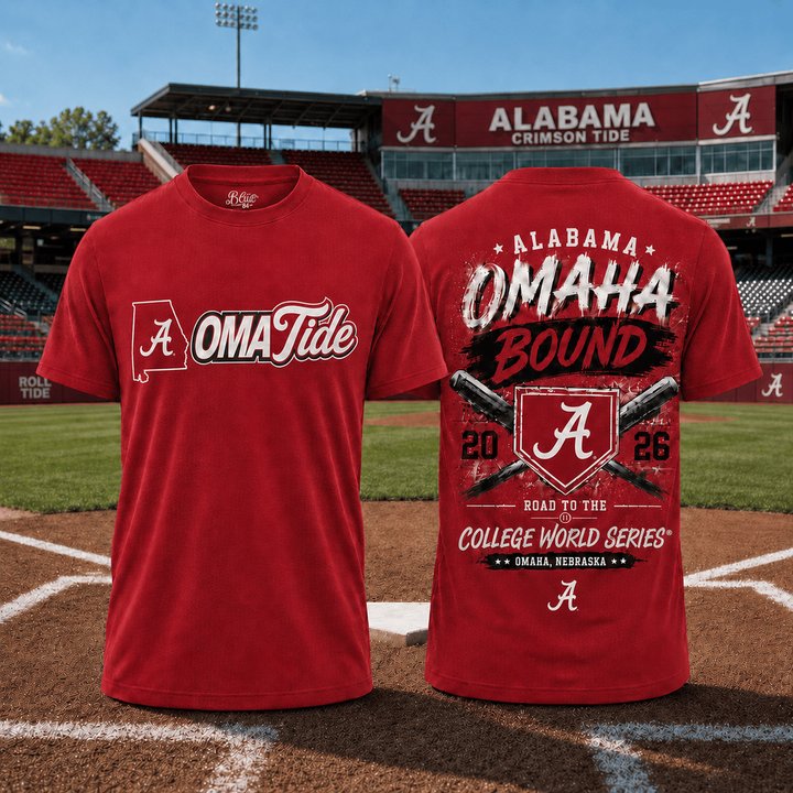 Limited edition Alabama Crimson Tide 2026 Baseball College World Series "OmaTide" T-Shirt Red