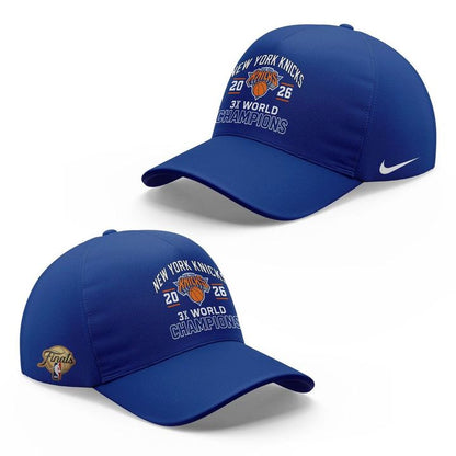 New York Knicks 2026 Champions 3-Time Champions Royal blue T-Shirt