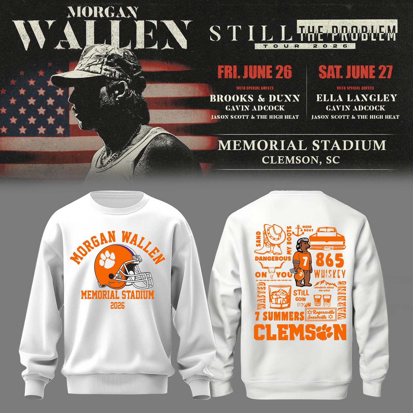 MW x Clemson Tigers Football - Still The Problem Tour 2026 Sweatshirt