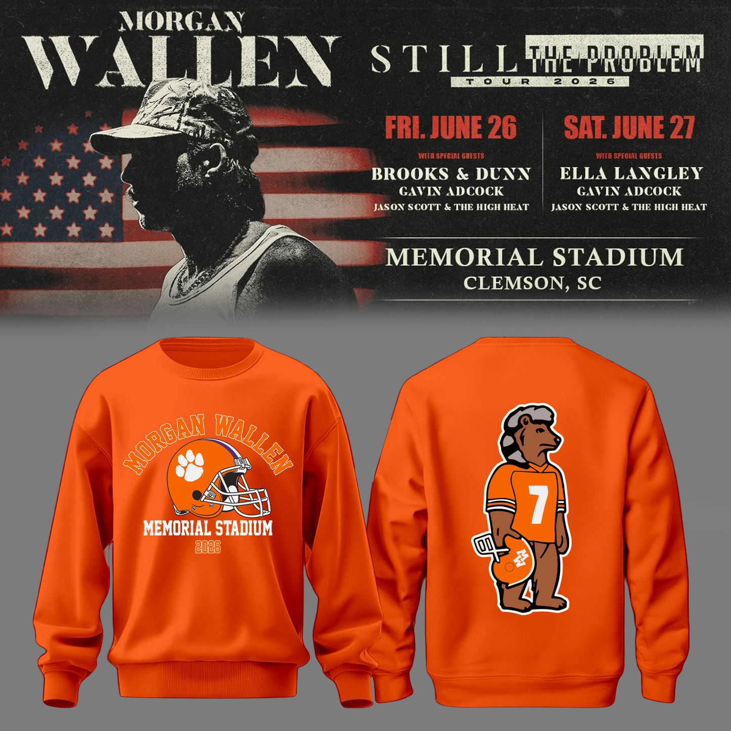 MW x Clemson Tigers Football - Still The Problem Tour 2026 Sweatshirt