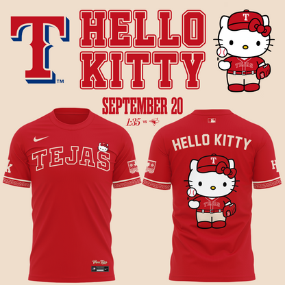 Exclusive Tejas City Connect Texas Rangers x Hello Kitty T-Shirt 2026