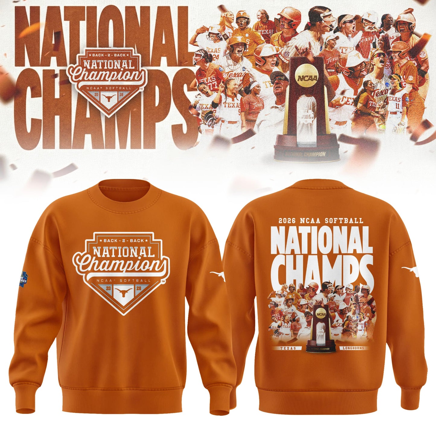 .2026 WCWS Back-To-Back National Champions Sweater