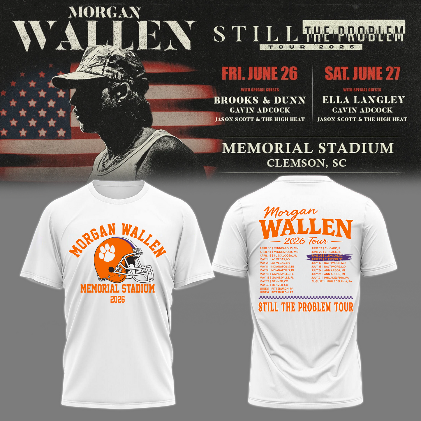 MW x Clemson Tigers Football - Still The Problem Tour 2026 T-Shirt