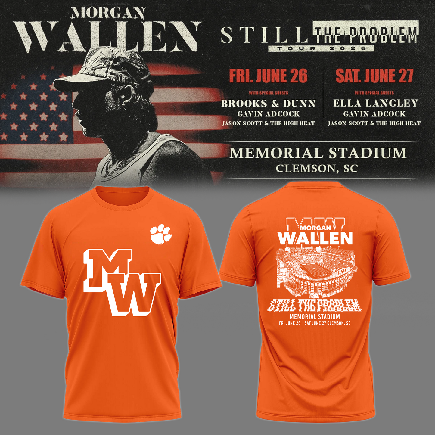 MW x Clemson Tigers Football - Still The Problem Tour 2026 T-Shirt
