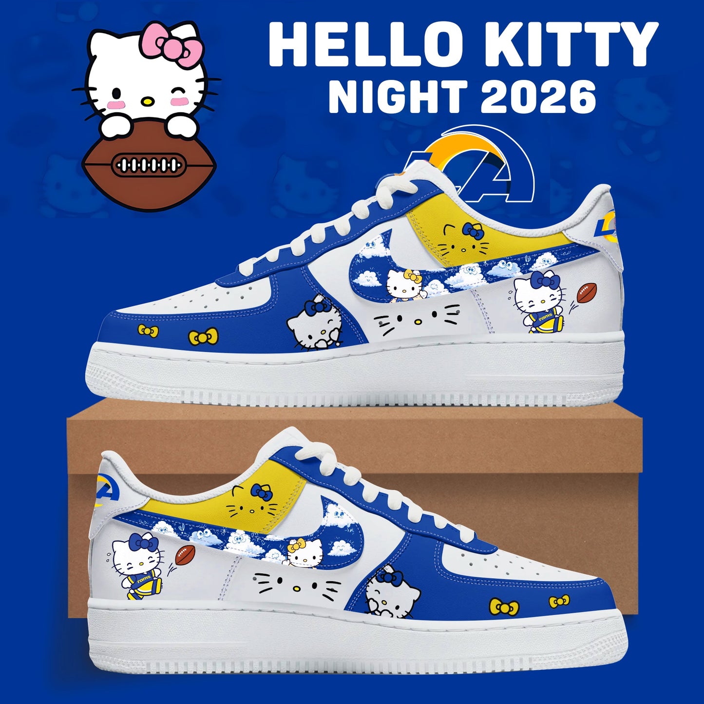 Hello Kitty ❤️ LA Rams – Cute Meets Game Day Style Shoes AF1