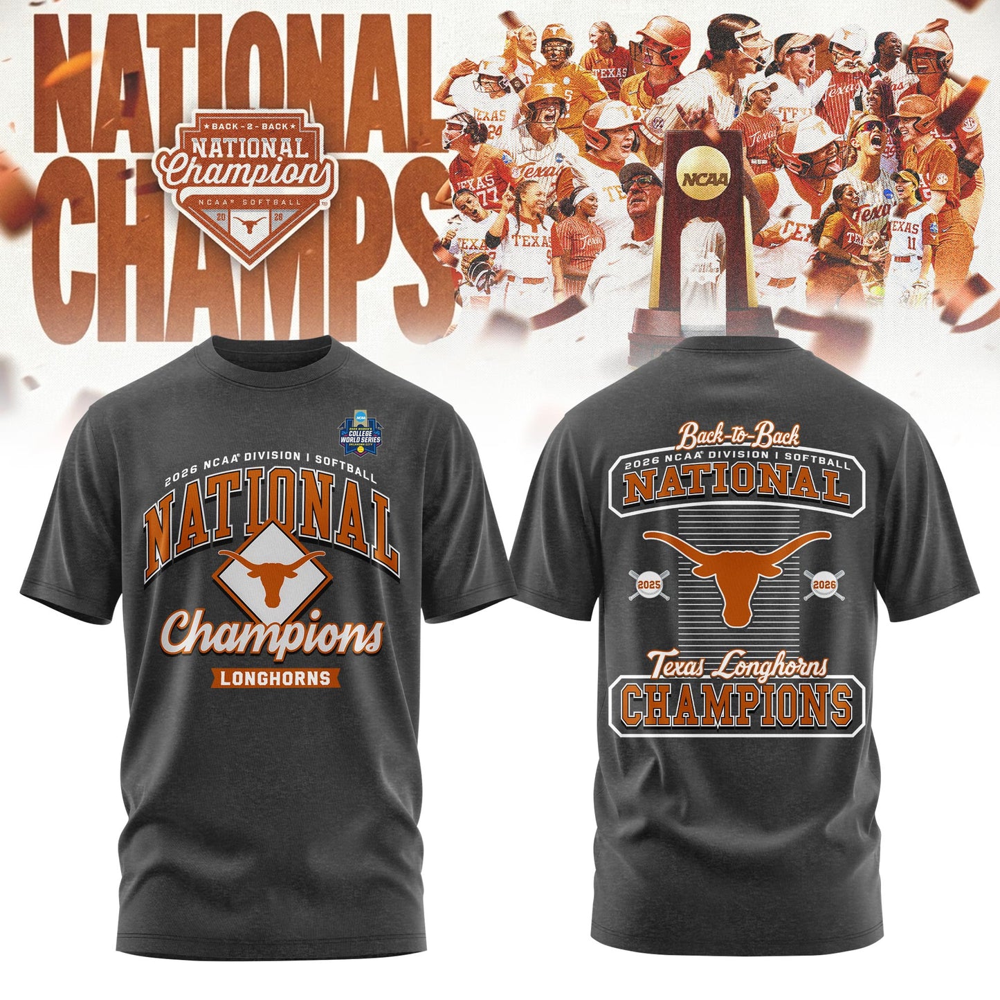 .2026 WCWS Back-To-Back National Champions Tshirt