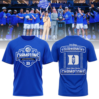 Duke Blue Devils Unisex 2026 ACC Men's Basketball Tournament Champions Locker Room Special T-Shirt