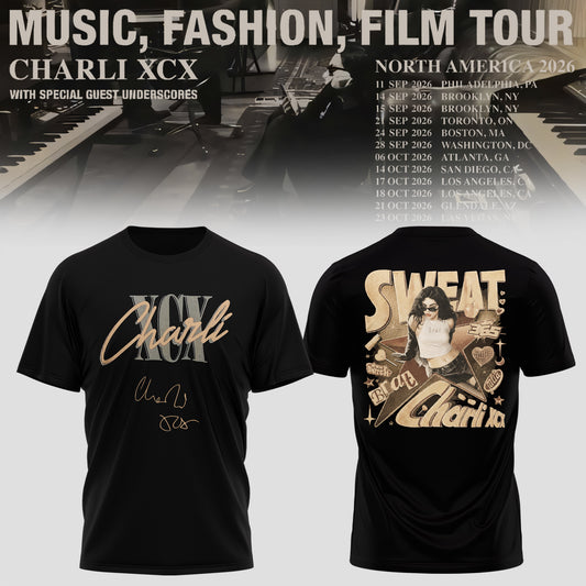 CHARLI XCX “MUSIC, FASHION, FILM” TOUR TSHIRT IS HERE