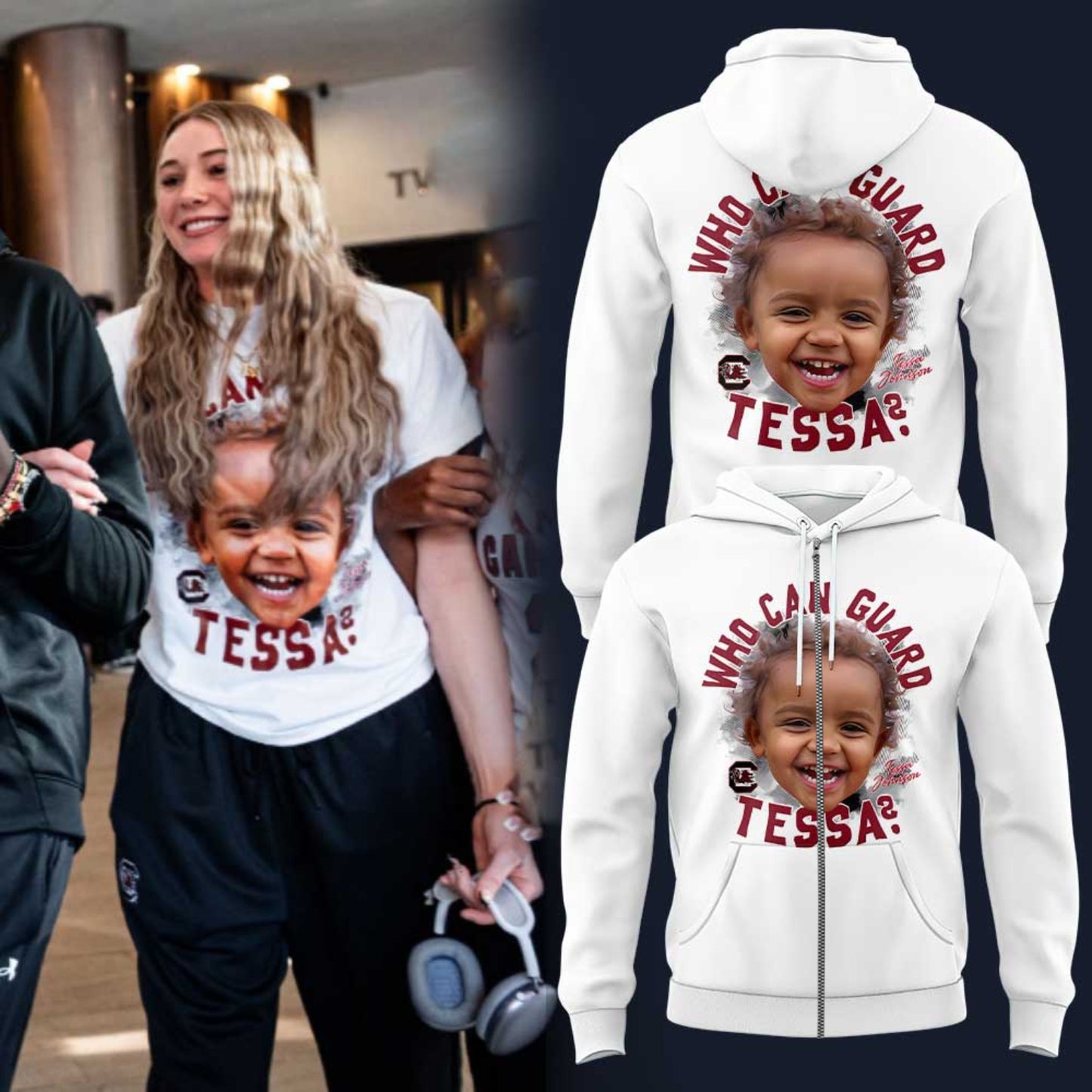South Carolina Women’s Basketball Chloe Kitts Who can guard Tessa Zip Hoodie