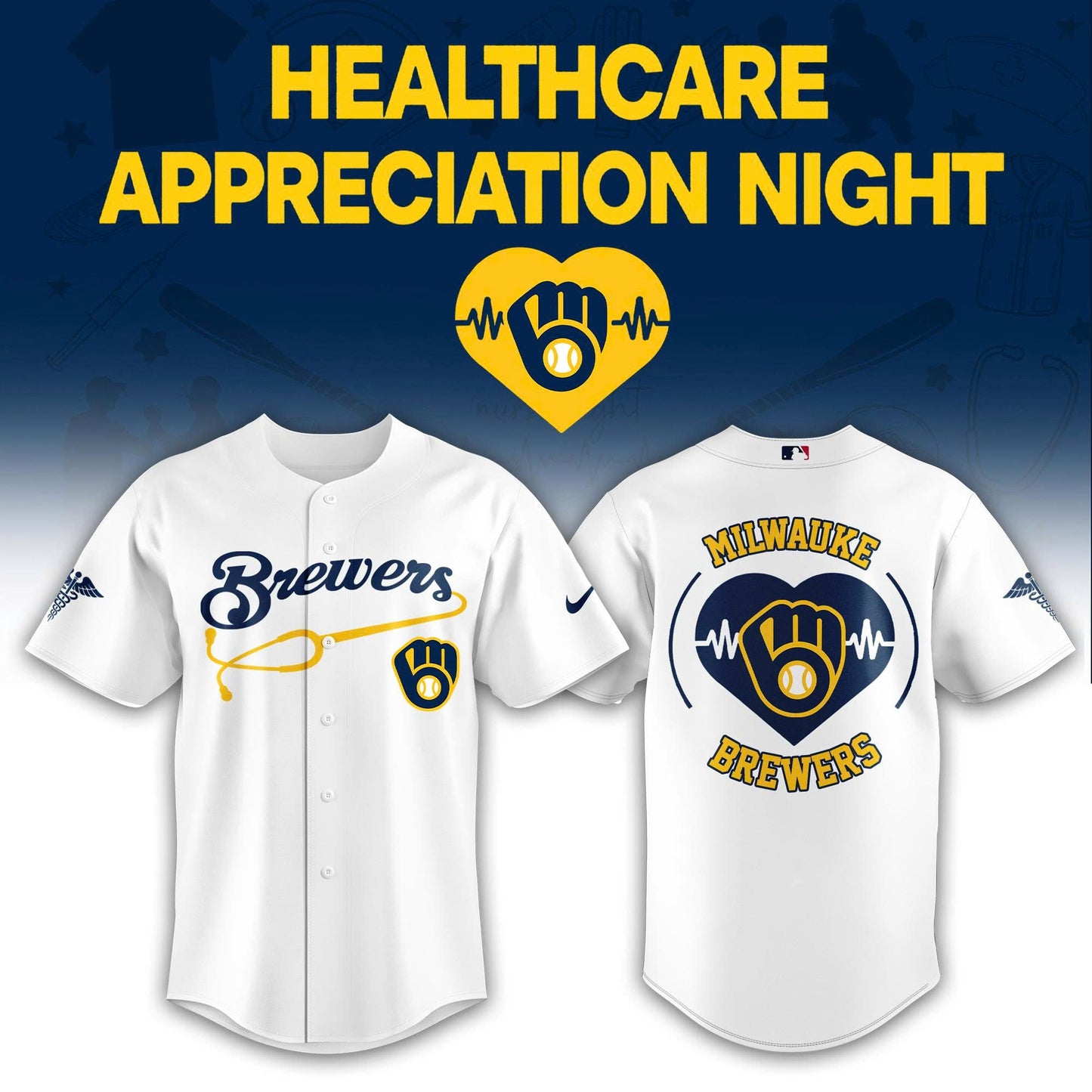 Milwaukee Brewers Healthcare Appreciation Night Limited Edition Jersey | Jogger | Cap