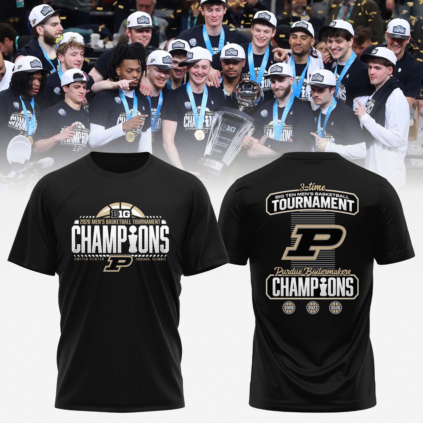 Purdue 2026 BIG Ten Men’s Basketball Tournament Champions Locker Room T-shirt