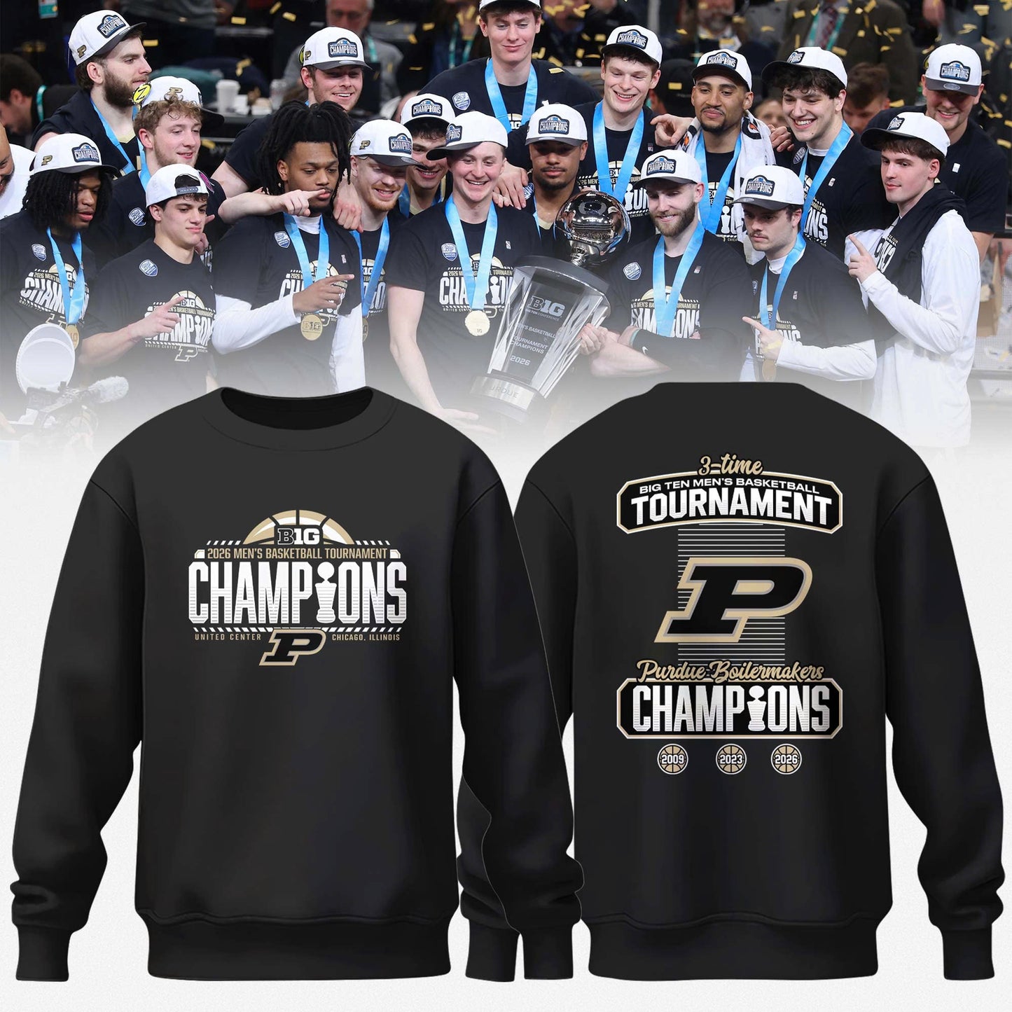Purdue 2026 BIG Ten Men’s Basketball Tournament Champions Locker Room Sweatshirt