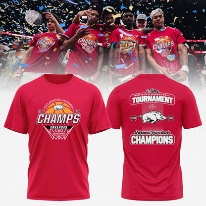 Arkansas 2026 SEC Men’s Basketball Tournament Champions Locker Room T-shirt