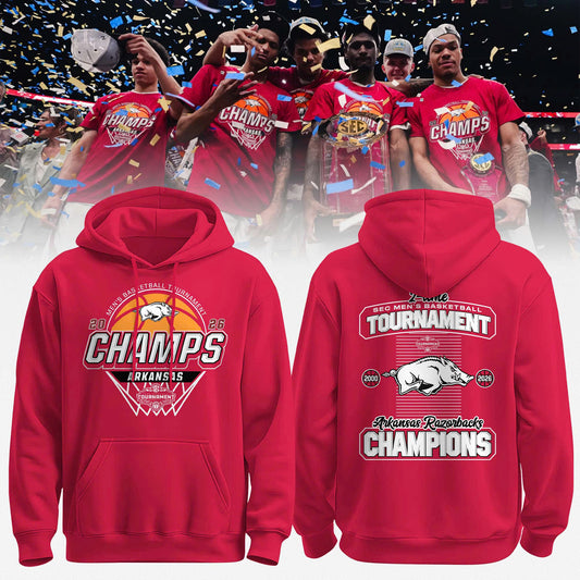 Arkansas 2026 SEC Men’s Basketball Tournament Champions Locker Room Hoodie