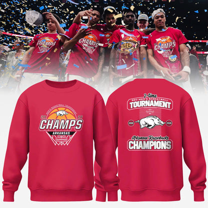 Arkansas 2026 SEC Men’s Basketball Tournament Champions Locker Room Sweatshirt