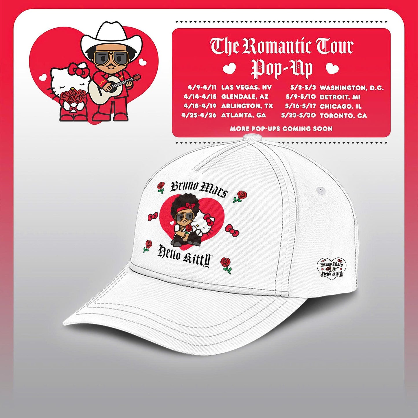 Bruno Mars x Hello Kitty "The Romantic Tour" T-shirt