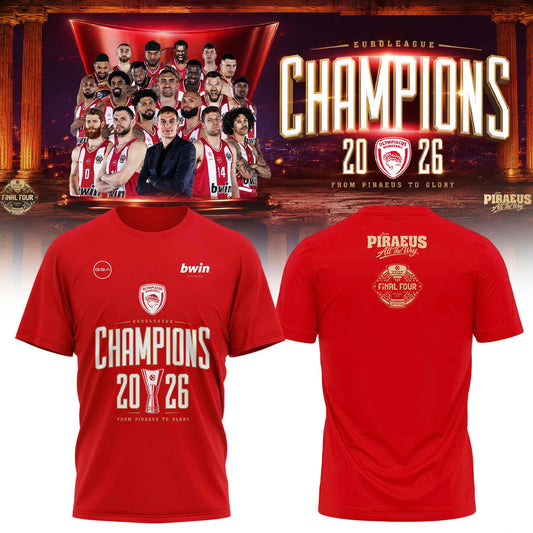 Olympiacos EuroLeague Champions 2026 Tee