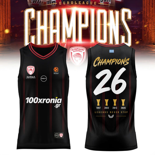 Olympiacos EuroLeague Champions 2026 Basketball Jersey