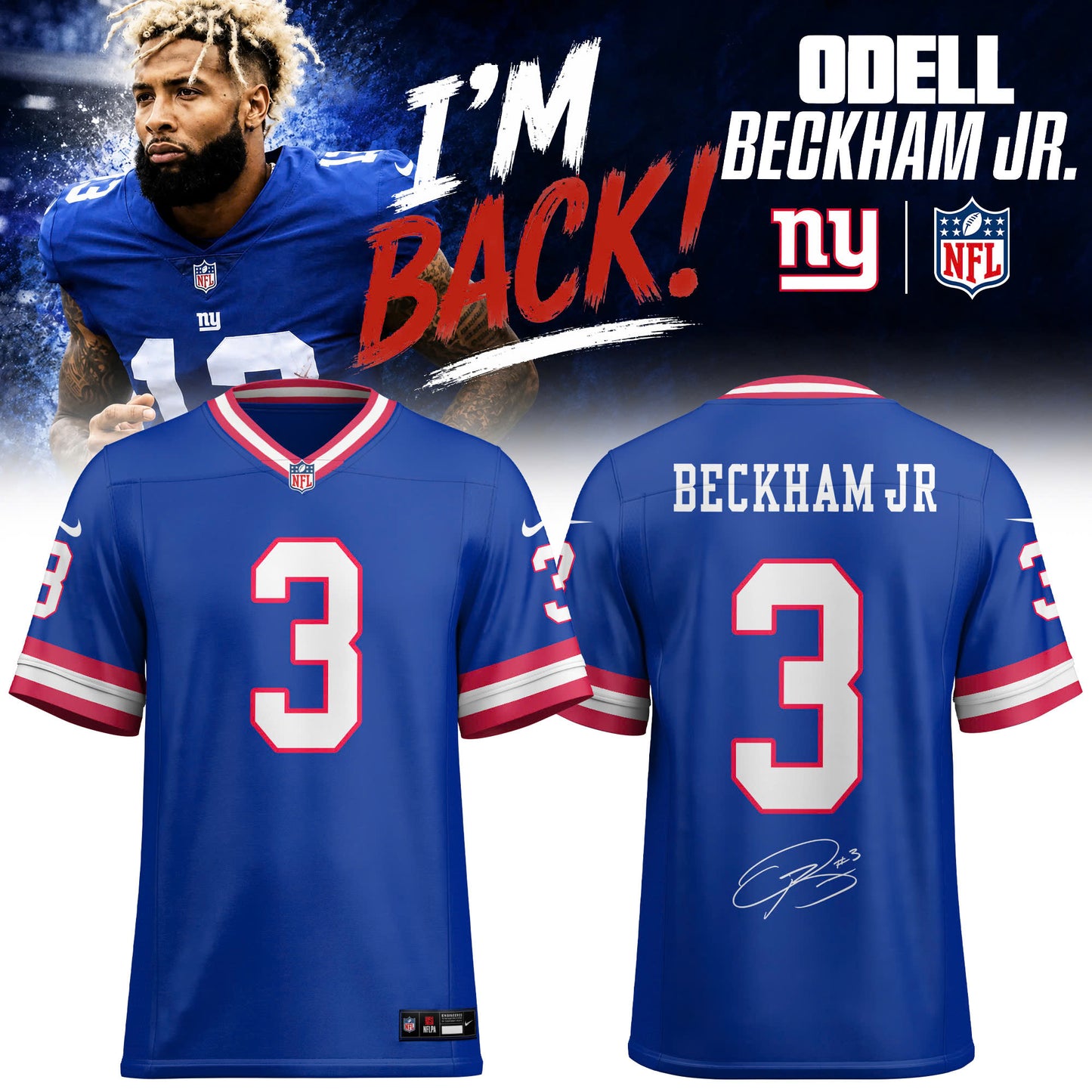 _ NY Odell Beckham Jr. 3 Limited Edition Jersey