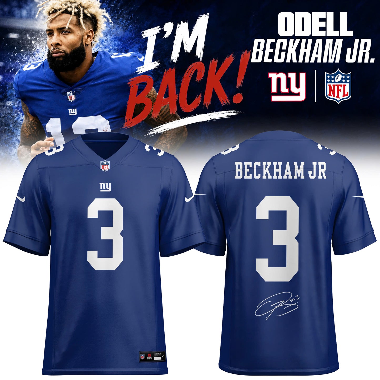 _ NY Odell Beckham Jr. 3 Limited Edition Jersey