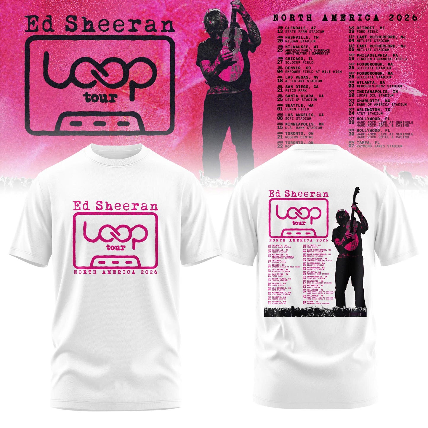 Ed “North American Loop Tour 2026” 🎸➕✖️➗ Shirt